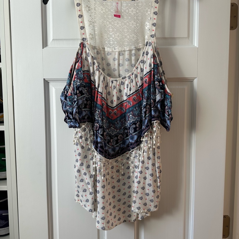 No Boundaries Multicolor Boho Blouse